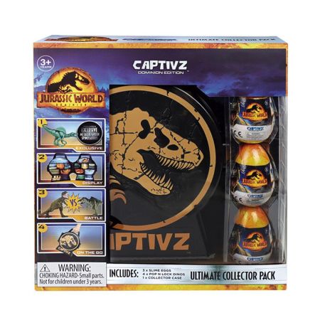 Jurassic maletín porta dinos con 3 slimes
