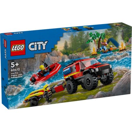 Lego City camión bomeros y barco rescate