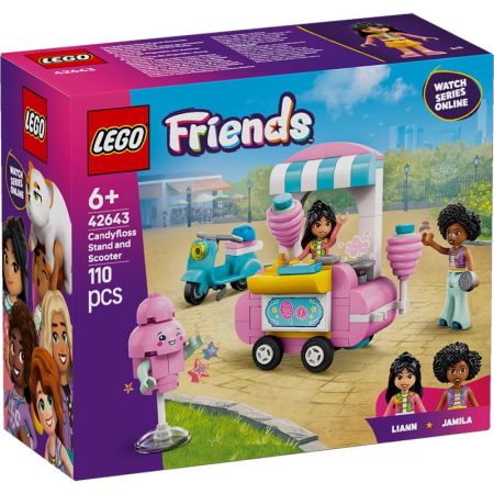 Lego Friends puesto de algodón de azúcar y moto