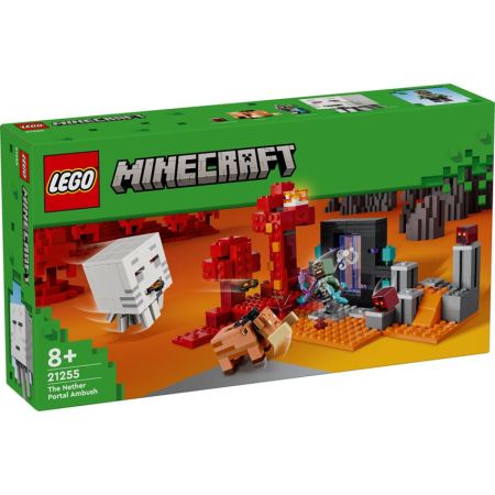 Lego Minecraft emboscada en el portal del Nether