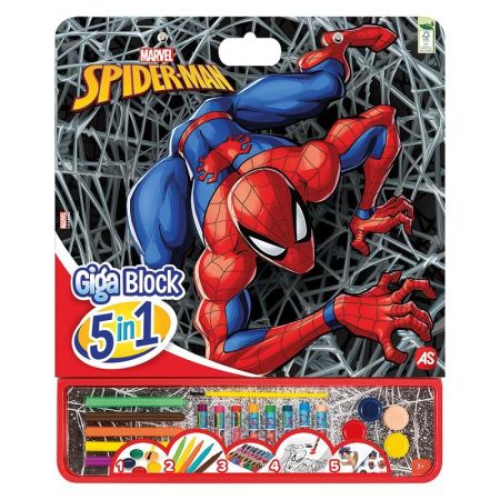 Libro colorear Giga block Spiderman 5 en 1