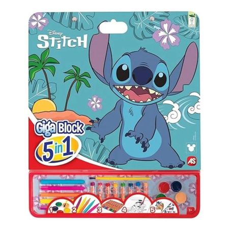 Libro colorear Giga block Stitch 5 en 1
