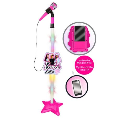 Micrófono de pie con amplif y conect MP3 Barbie