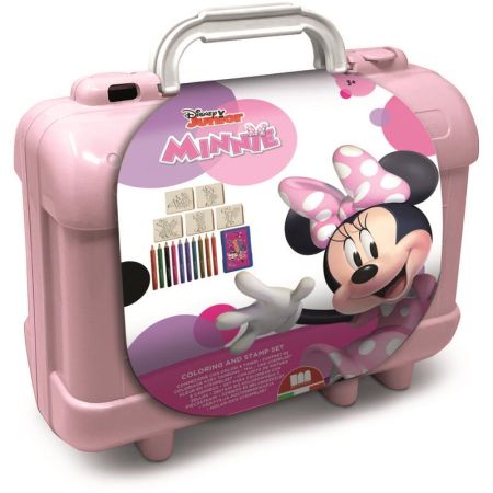 Minnie maleta viaje 10 lapices y 4 sellos