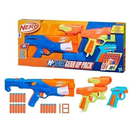 Nerf n Gear up pack 3 lanzadores