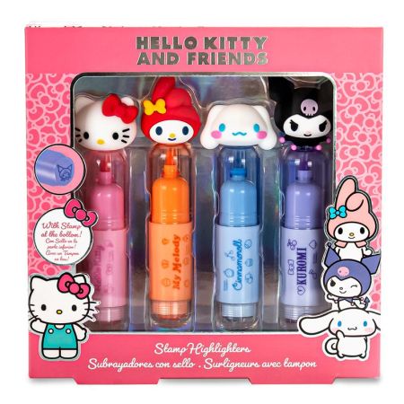 Pack 4 marcadores con topper Hello Kitty & Friends