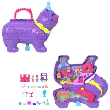 Polly Pocket mini muñeca cofre gato Partyland