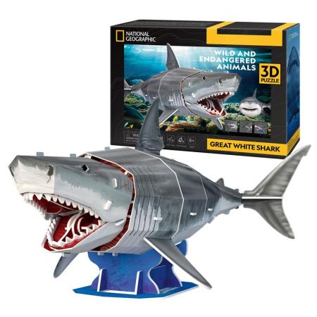 Puzzle 3D tibur&oacute;n blanco
