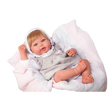 Bebé reborn Emma 45 cm con manta y peluche