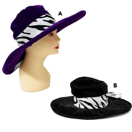 Sombrero Pimp Zebra Negro y Lila