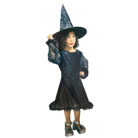 Disfraz bruja ye-ye con sombrero infantil