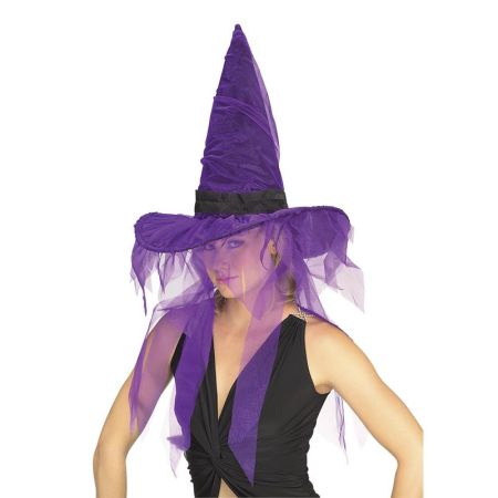 Sombreras Bruja Tul 2 colores stdo