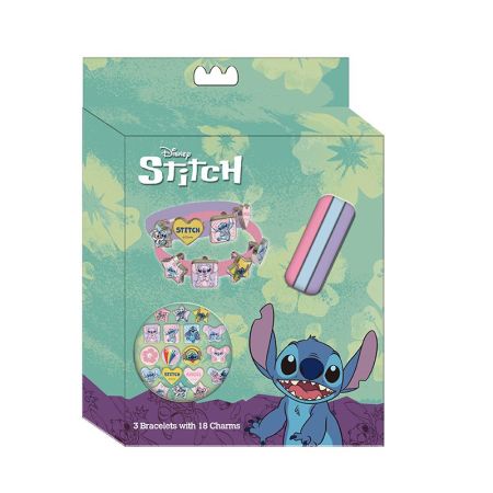 Stitch Set tres pulseras con 18 charms