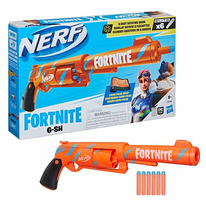 Comprar Lanzador Nerf fortnite six shooter de Nerf. 8 9 Anos