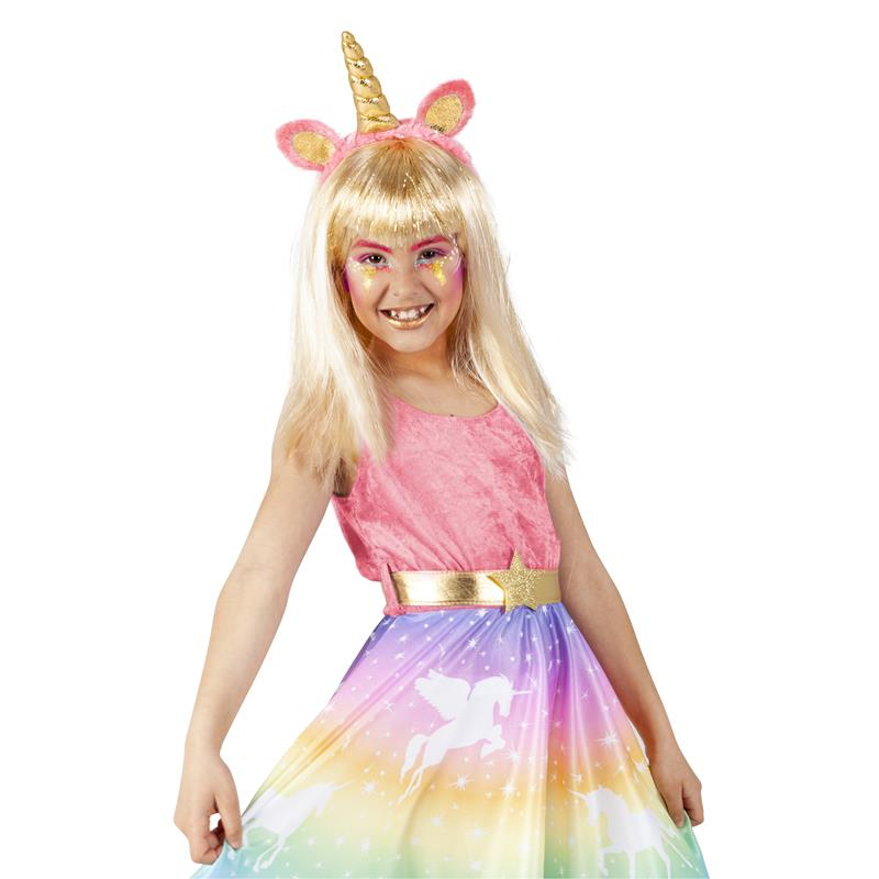 Diadema unicornio dordo con pelo pinky