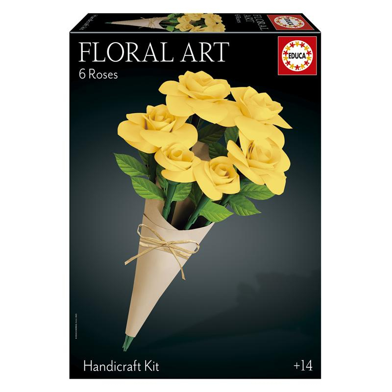 Educa arte floral 6 rosas amarillas