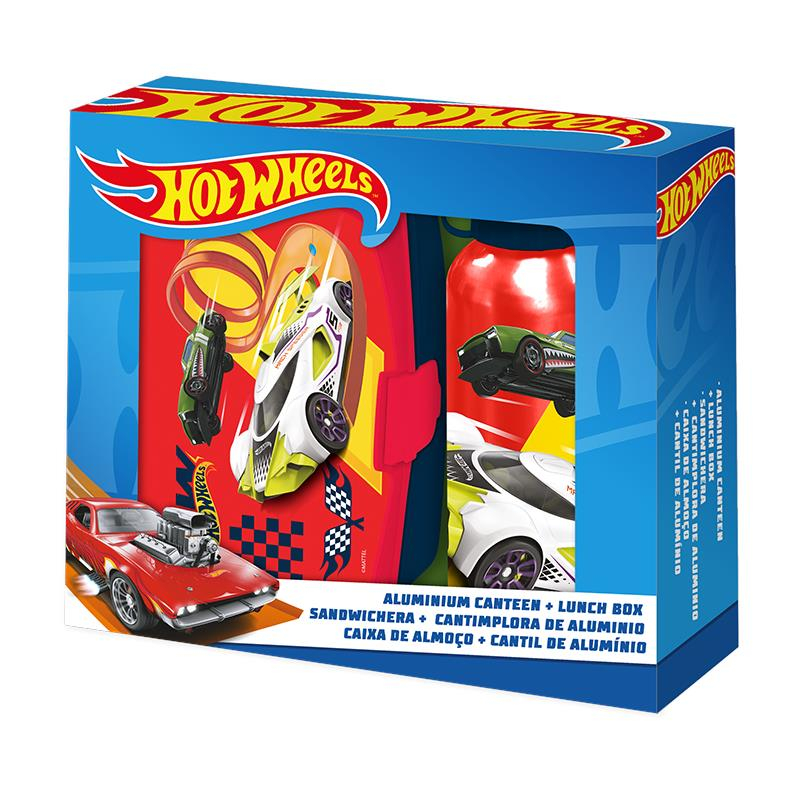 Hot Wheels Cantimplora y sandwichera alumin 500ml