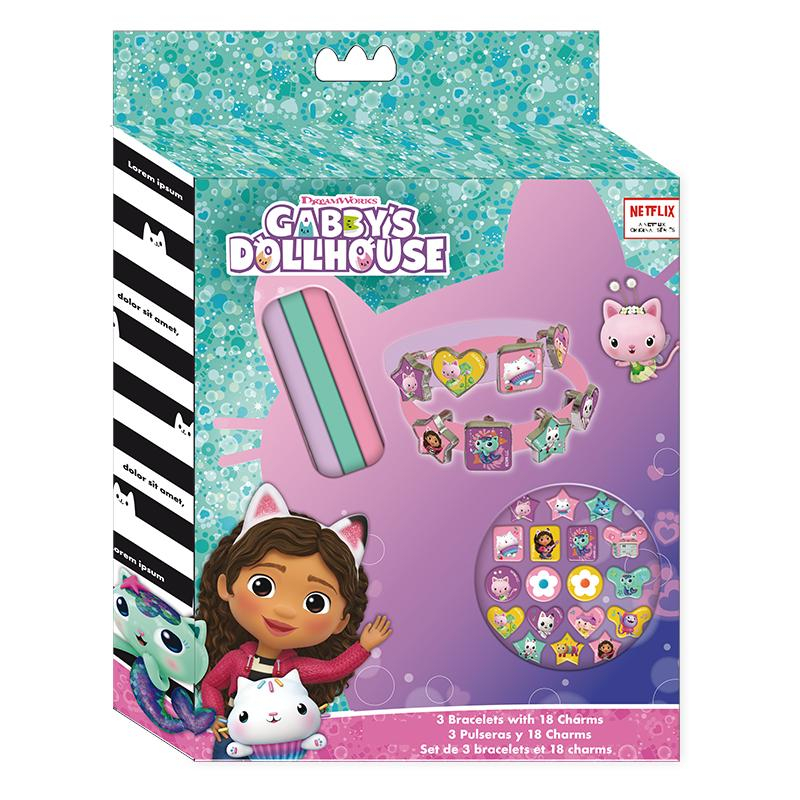 La casa de Gabby Set tres pulseras con 18 charms