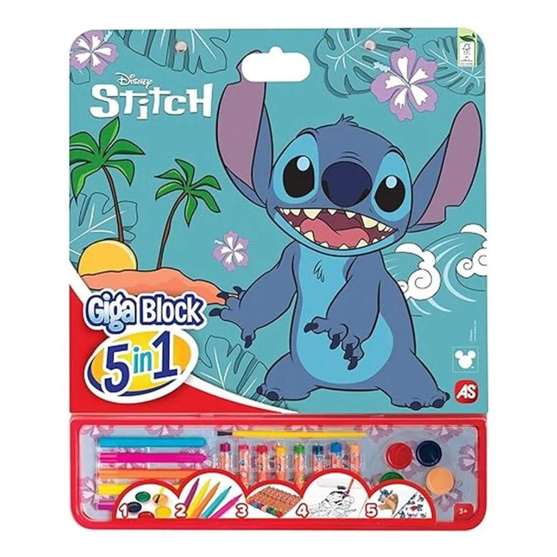 Libro colorear Giga block Stitch 5 en 1