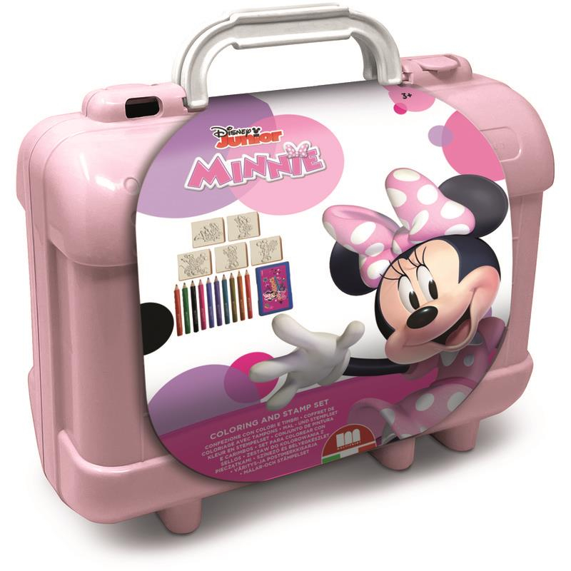 Minnie maleta viaje 10 lapices y 4 sellos