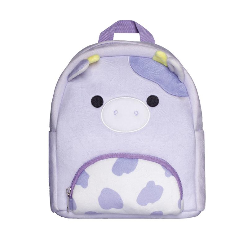 Mochila Squishmallows Bubba vaca lila