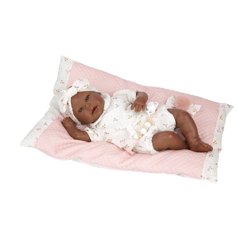 Bebé reborn 45 cm Sasha con cojín