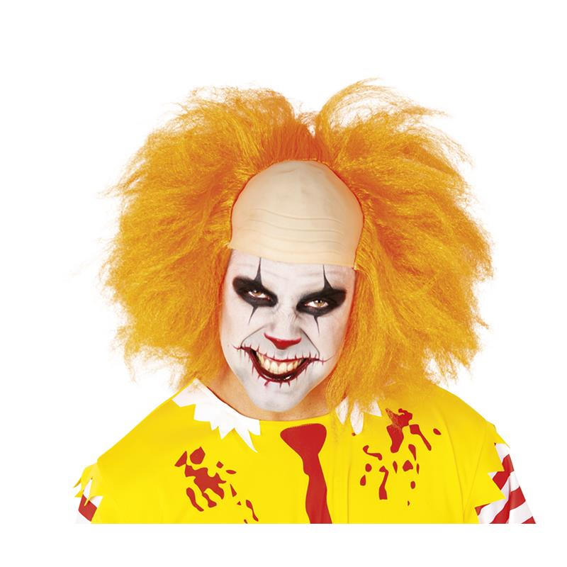 Peluca naranja deluxe payaso malvado