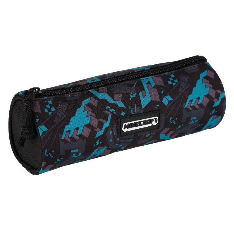 Estuche escolar redondo Minecraft Greeny 8x22x8 cm
