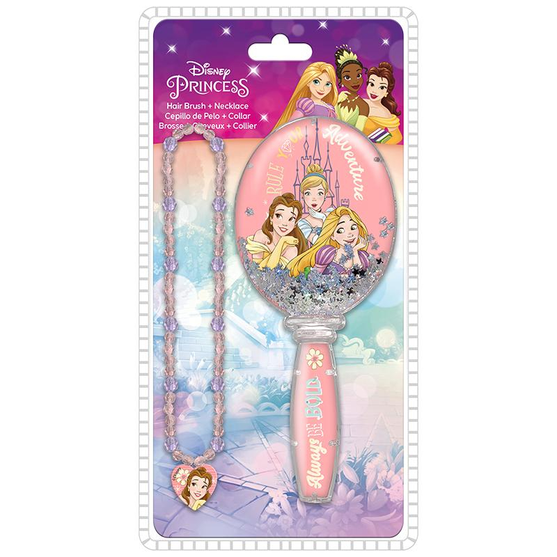 Princesas Disney Cepillo de pelo y collar