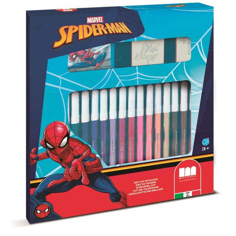 Spiderman estuche 18 rotuladores y sellos