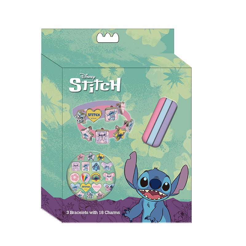 Stitch Set tres pulseras con 18 charms