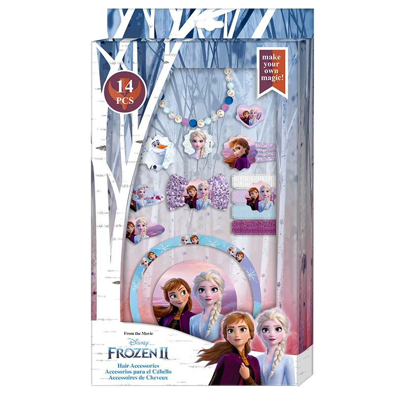 Caja 14 accesorios pelo Frozen 2