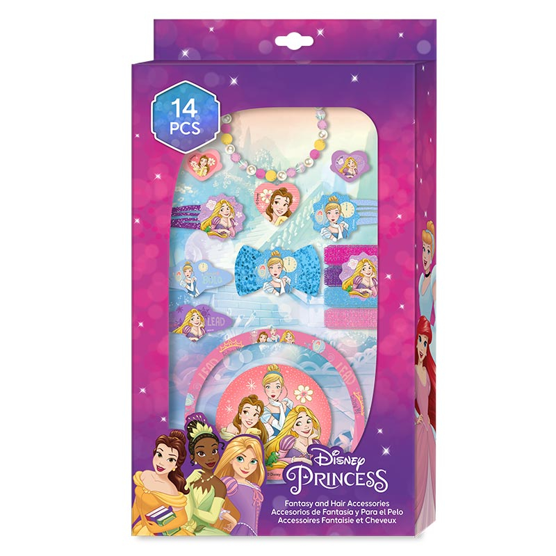 Caja 14 accesorios pelo Princesas Disney