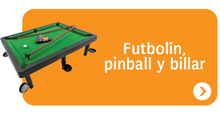Futbolín, pinball y billar