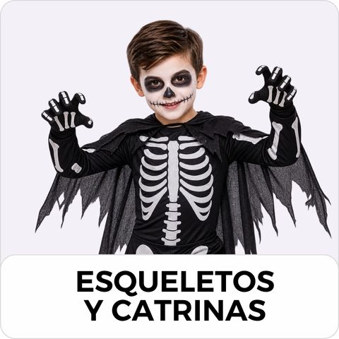 Disfraces de esqueletos y catrinas para niños no Halloween
