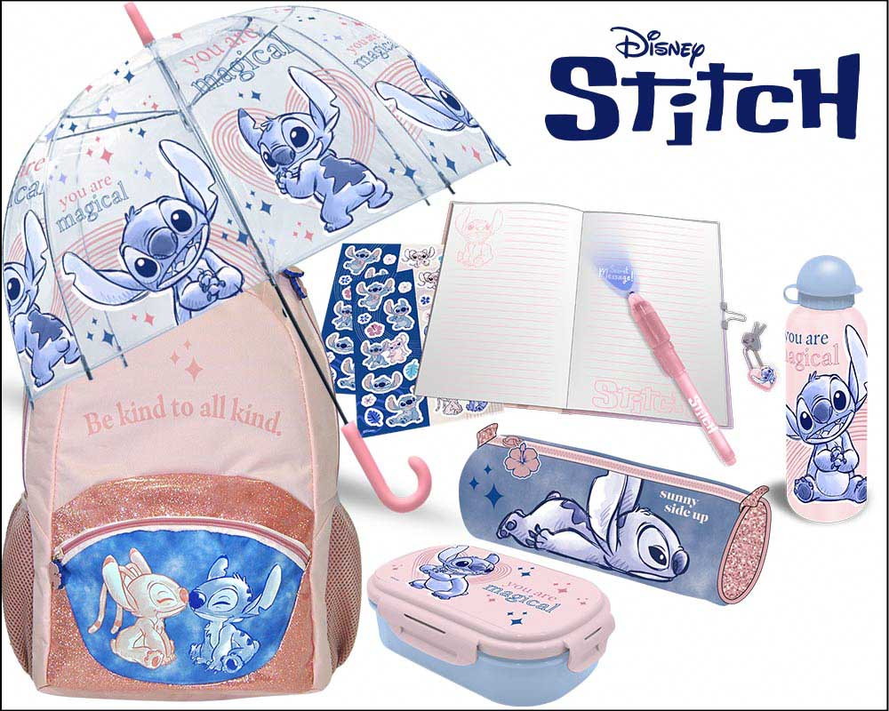 Mochilas, lancheiras e garrafas de Stitch